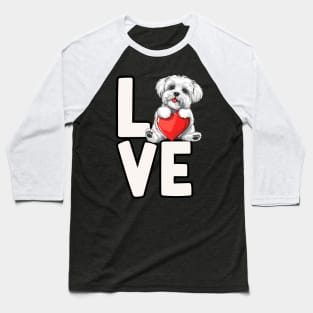 Maltese Love Baseball T-Shirt